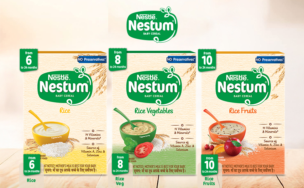 NESTUM Baby Cereal Rice | No Milk, No Preservatives | 6 to 24 months, 325g