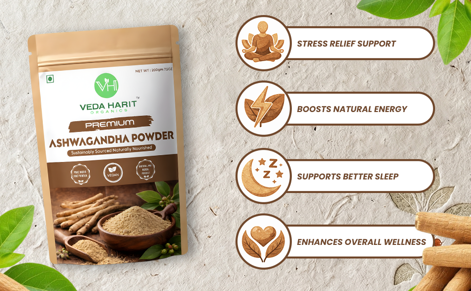 Ashwagandha Powder 200g | Pure Ashwagandha Root Powder for Men & Women | Natural Ayurvedic Adaptogenic Herb | Supports Energy, Vitality & Daily Wellness | Herbal Supplement