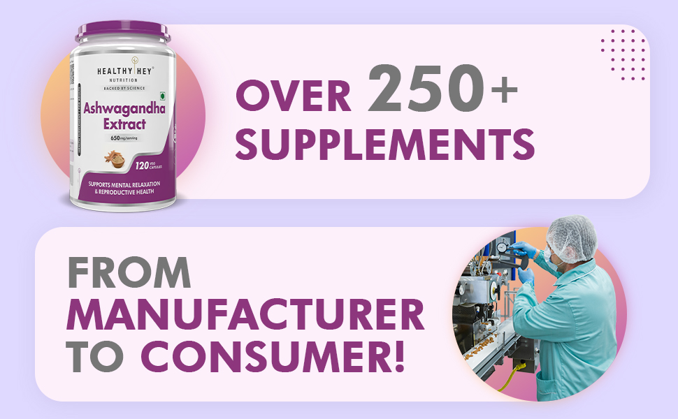 HealthyHey Nutrition Ashwagandha Powder Withania Somnifera | 100% Natural Ashwagandha Capsules - Ashwagandha Rejuvenates Mind & Body-120 Ashwagandha Capsules