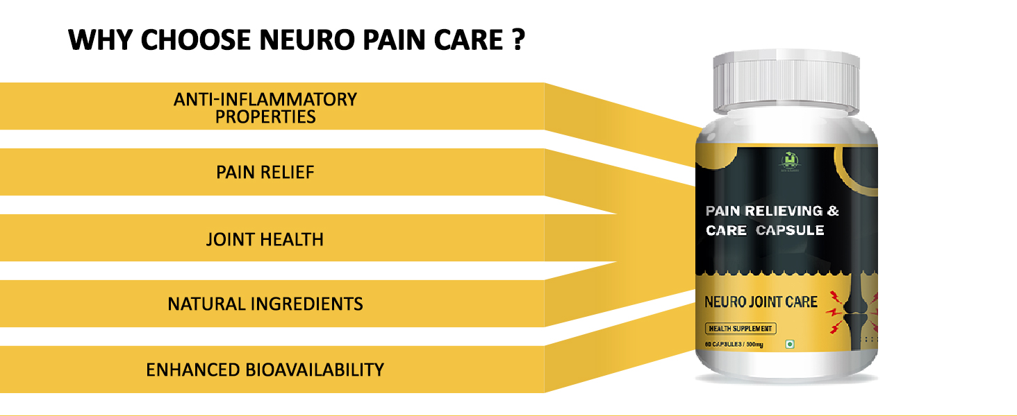 Healthy Nutrition Neuro Joint Care Capsules | Herbal Joint Support Supplement for Mobility, Flexibility & Comfort | Supports Active Lifestyle | Vegetarian Capsules for Men & Women | 60 Caps