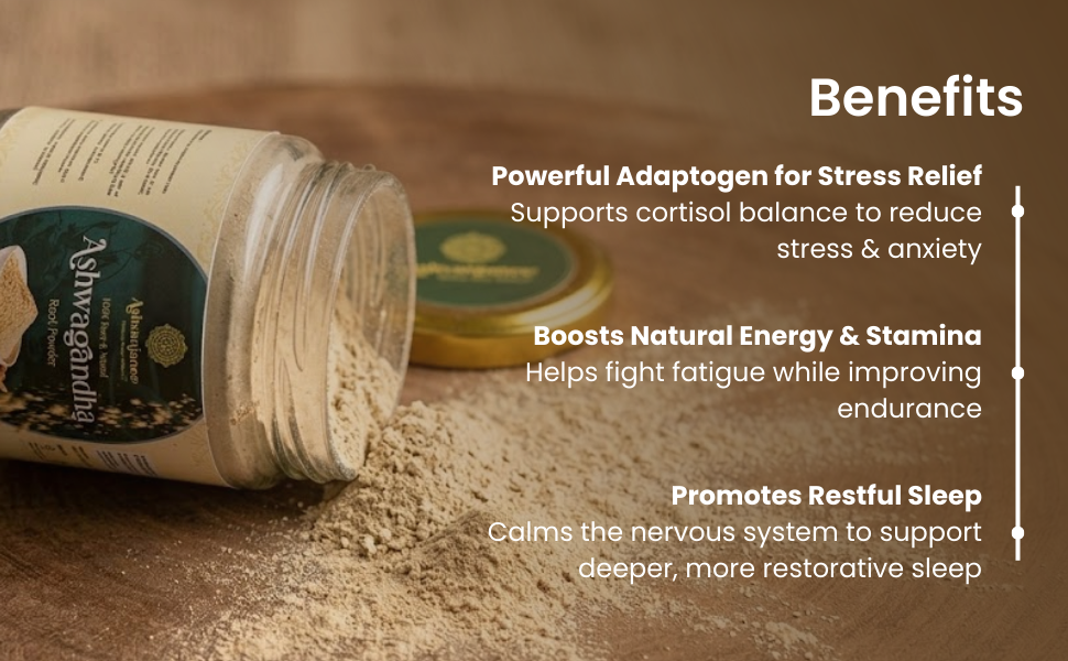 Ashwagandha Root Powder | Pure Withania Somnifera | Natural Stress Relief, Strength & Immunity Support | Ayurvedic Herbal Supplement | No Additives, Chemical-Free | 100 Gram Pack