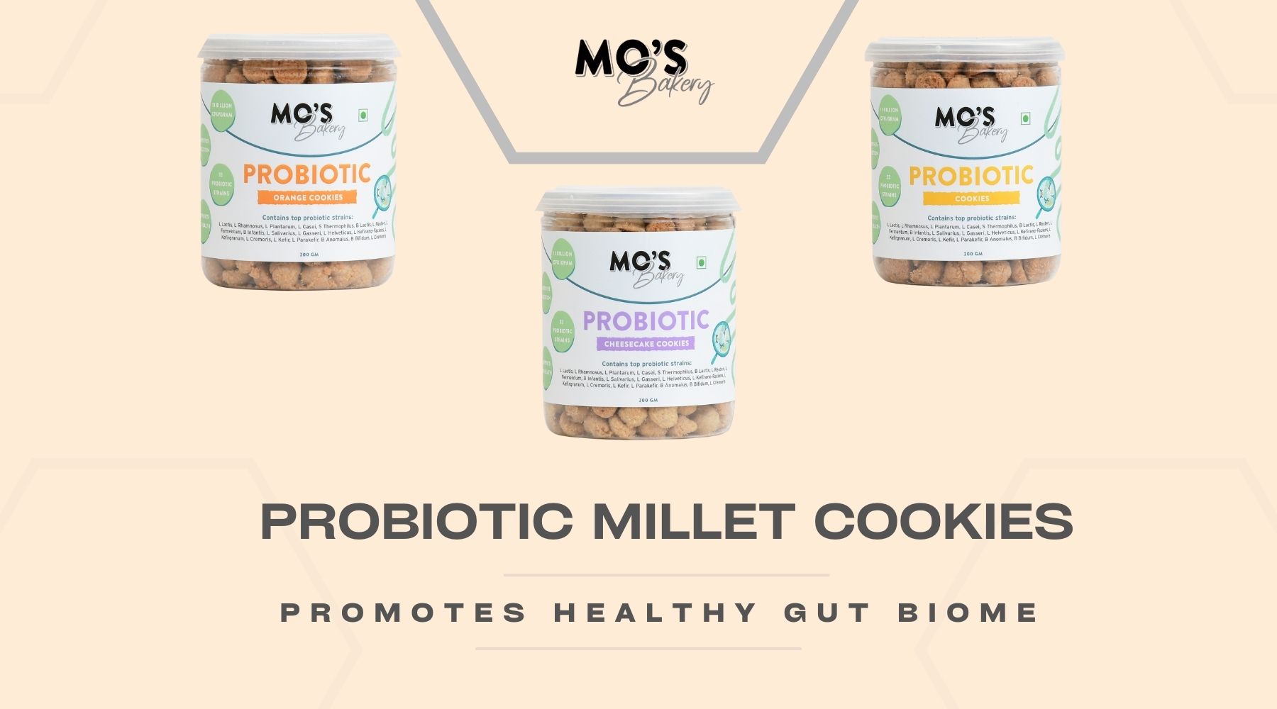 Mo's Probiotic Cookies, 150 G | Lemon Crinkle Cookies | Probiotic Supplement With 13 Billion CFU | 33 Probiotic Strains | Improve Digestion & Gut Health | Acidity Relief | Probiotics for Women | Snack Supplement