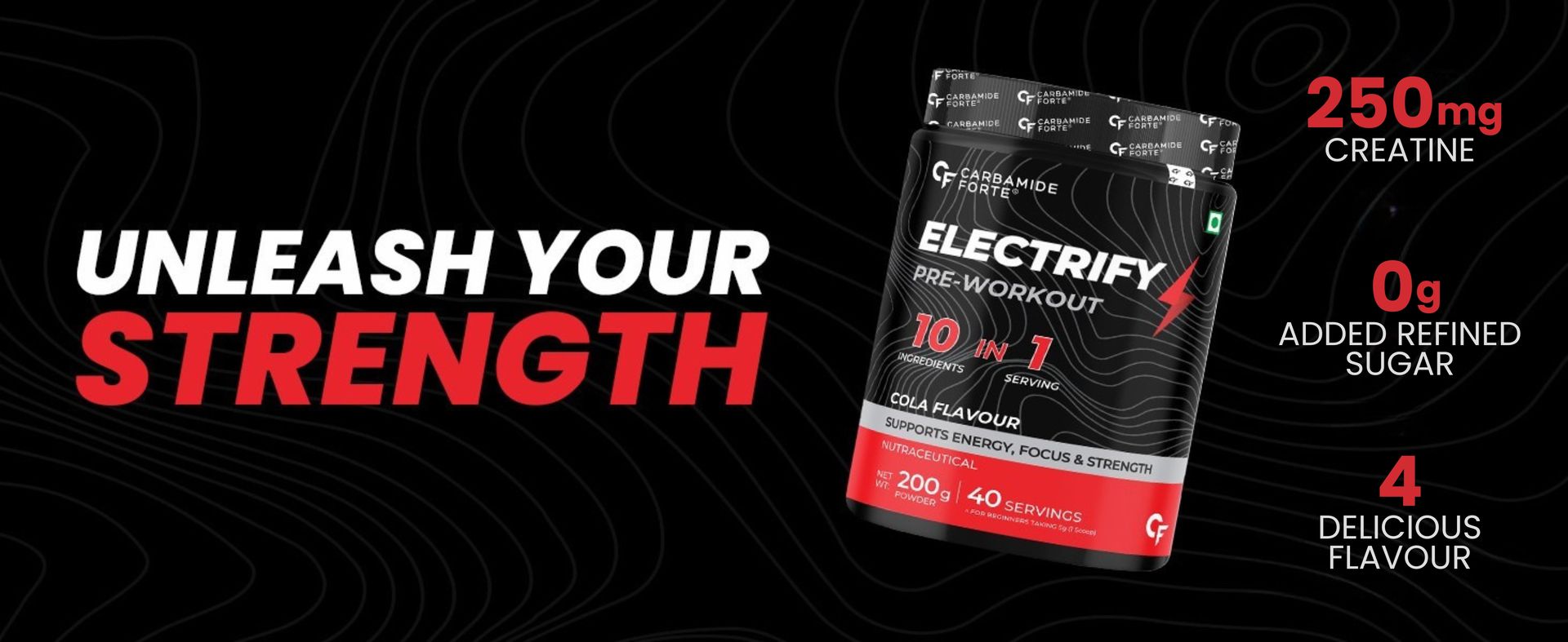 Carbamide Forte Pre Workout For Men & Women | Pre Workout Supplement For Men & Women For Energy, Focus & Strength | Pre-Workout Supplements For Gym | GreenApple Flavor - 200g