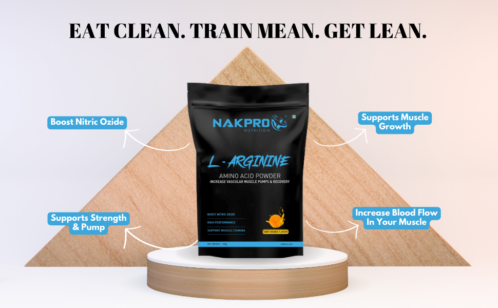NAKPRO NUTRITION L-Arginine | 100g, FruitPunch | 2g L-Arginine, 1.8kcal Energy | Pre Workout Amino Acid