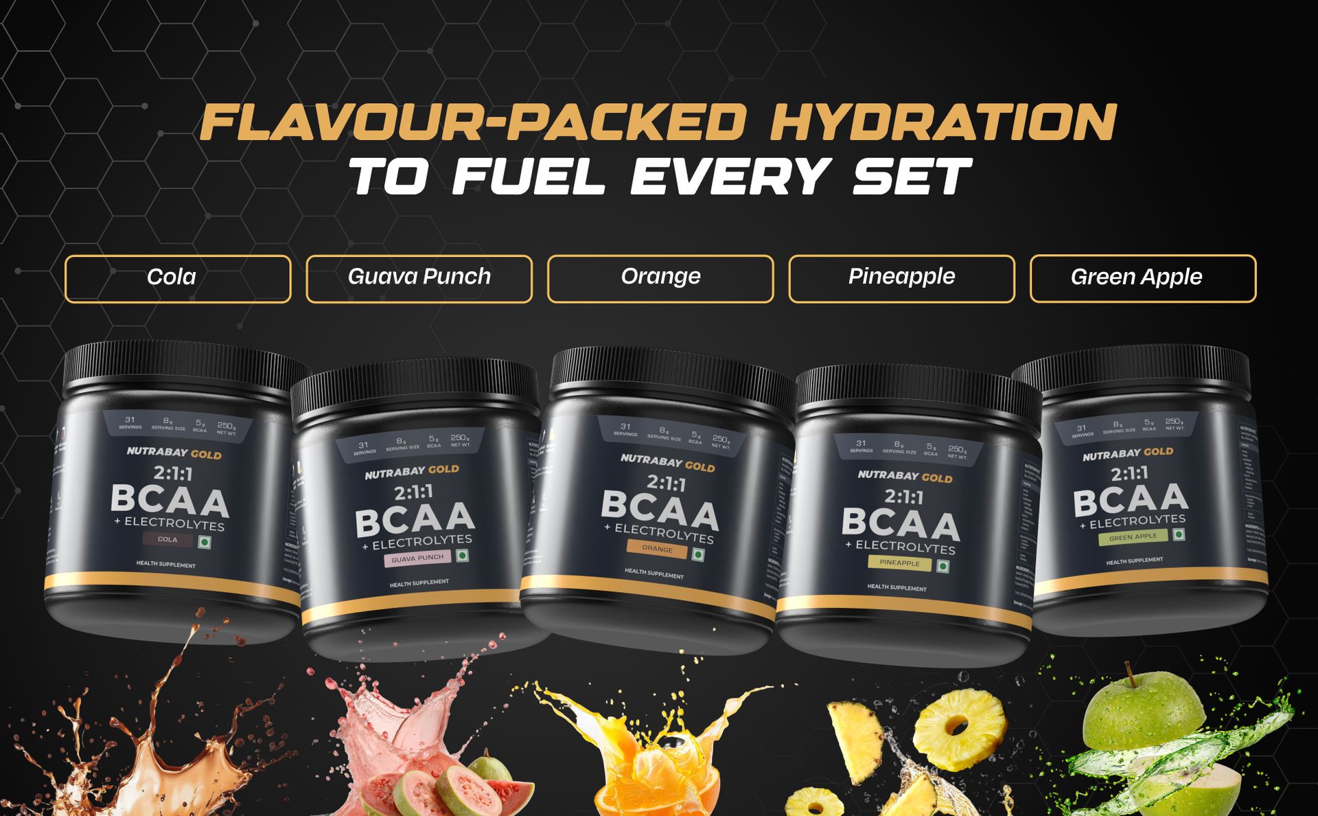 Nutrabay Gold BCAA 2:1:1 with Electrolytes 5000 mg Vegan BCAAs per Serving – Pre/Post Workout Energy Drink for Muscle Build Up & Faster Recovery - Tested for Purity - No Banned Substances – 250g, Cola