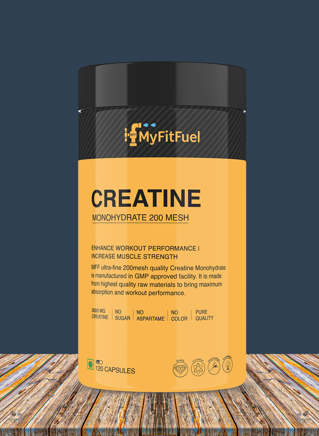 MyFitFuel Creatine Monohydrate 200 mesh, 3000mg (60 Tablets)