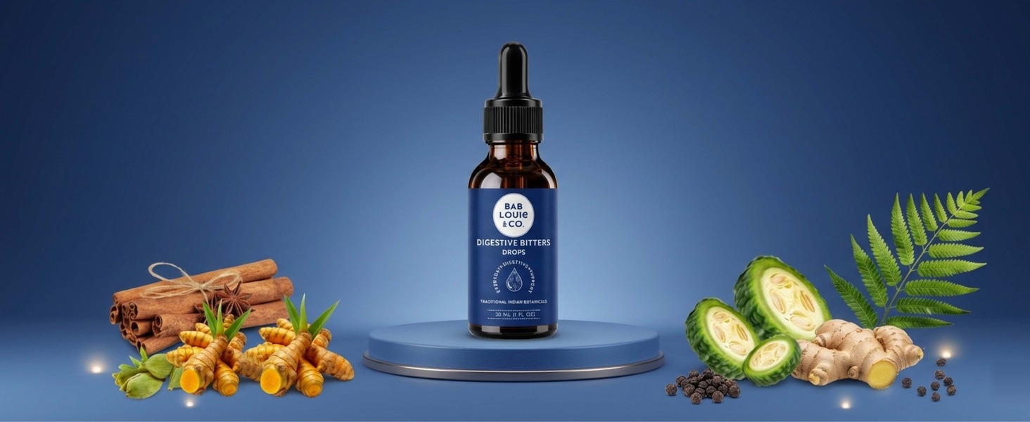 Bablouie Botanicals Digestive Bitter Drops | Supports Everyday Digestion & Post-Meal Comfort | Bitter Root & Indian Spice Extract | Non-Alcoholic | 30 ml (20–40 Day Supply)