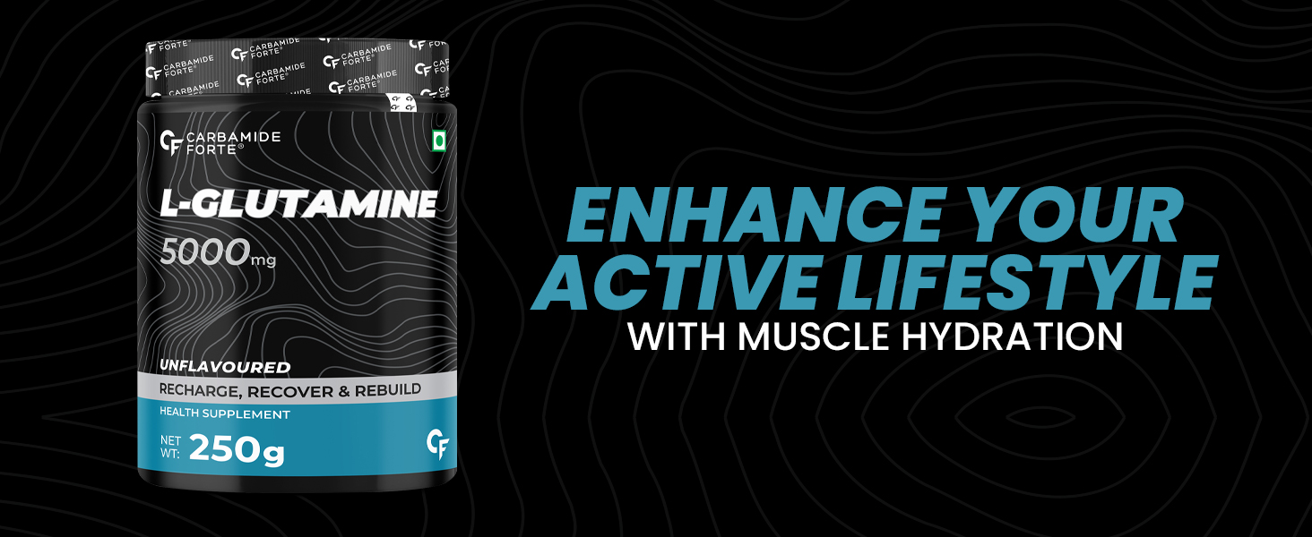 Carbamide Forte L Glutamine Powder 5000mg | Glutamine Supplement for Men & Women | Glutamine Powder for Recovery | Pre Workout Supplement | L Glutamine Supplement | 250g