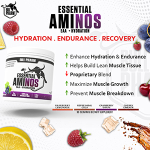 ESSENTIAL AMINOS | HYDRATION | Vegan BCAA,L-Leucine,L-Iso Leucine,L-Valine,Coconut Water Powder | Lean Muscle Building I Recovery I FSSAI Approved (Cranberry Grape)