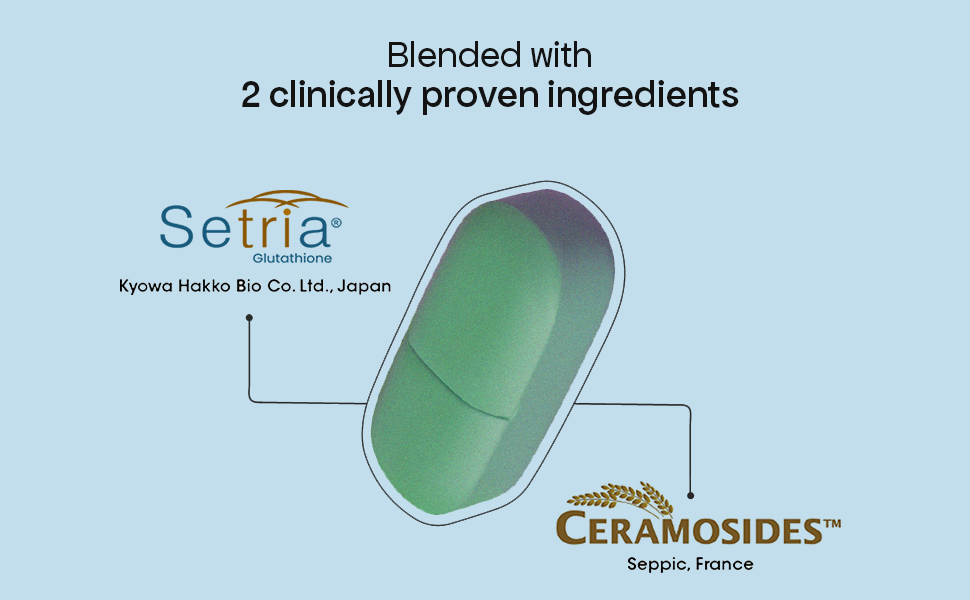 Glutone-Hydra | Setria Glutathione with Ceramosides Tablets for Dry Skin | For Glowing Hydrated Skin | Pack of 10 Tablets