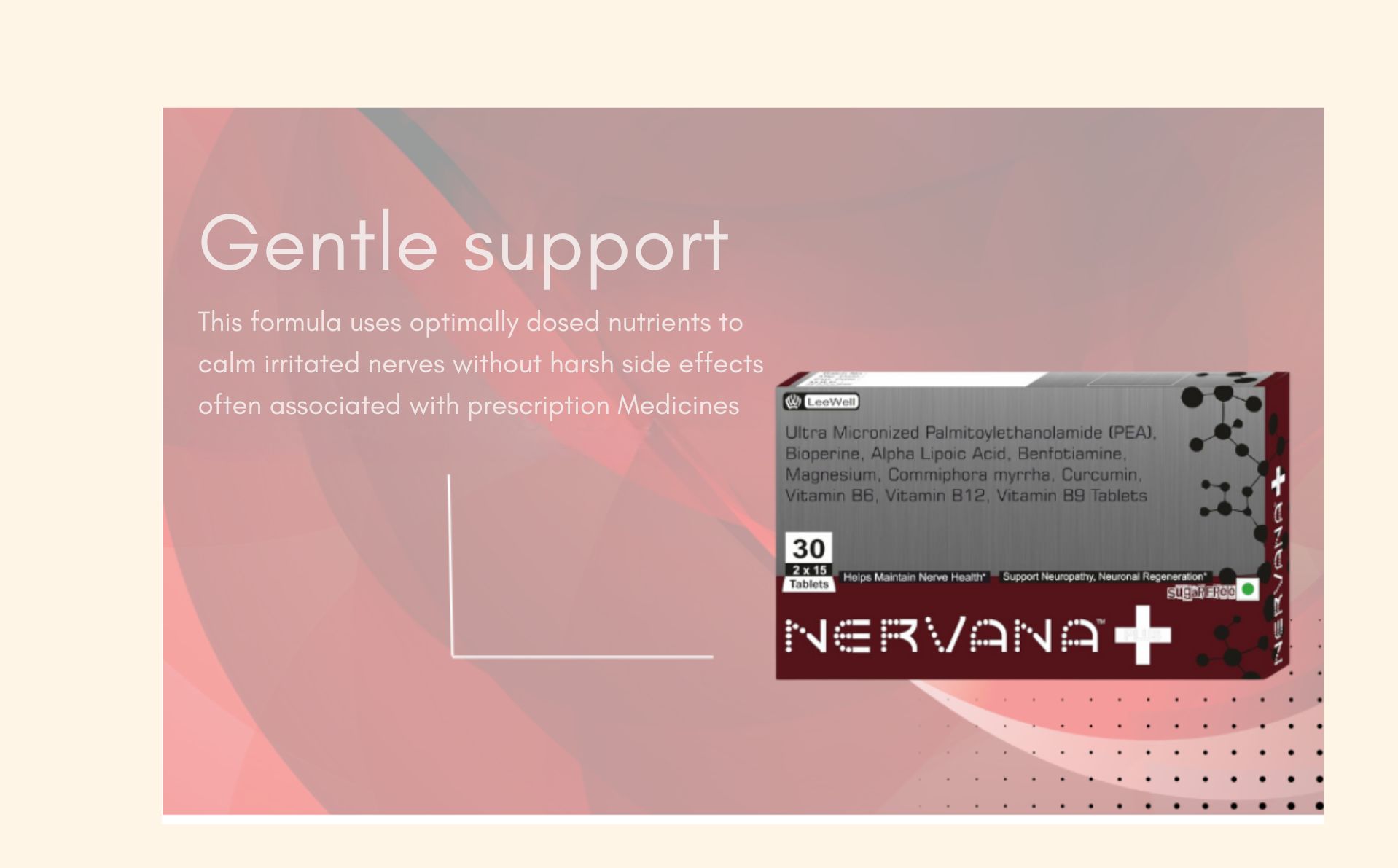 Nervana +Plus (LeeWell) Chewable Alpha Lipoic Acid, Palmitoylethanolamide, Benfotiamine Supplement | Nerve Pain, Nerve damage, Nerve weakness, Nerve Blocks, Sciatica Pain, Tingling Sensation support | Curcumin, Bioperine, Commiphora Myrrha, Magnesium glycinate, Vitamin B12, B6, B9 & B1 - 30 sugar free tablets