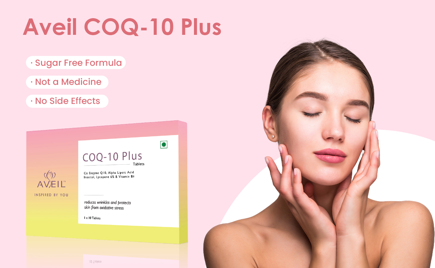 AVEIL COQ 10 Plus Tablets 300 mg | Coenzyme Q10 Capsules with Alpha Lipoic Acid, Inositol, Lycopene 6% & Vitamin B9 | 10 Tablets | Supports Heart & Immune Health | Gluten Free