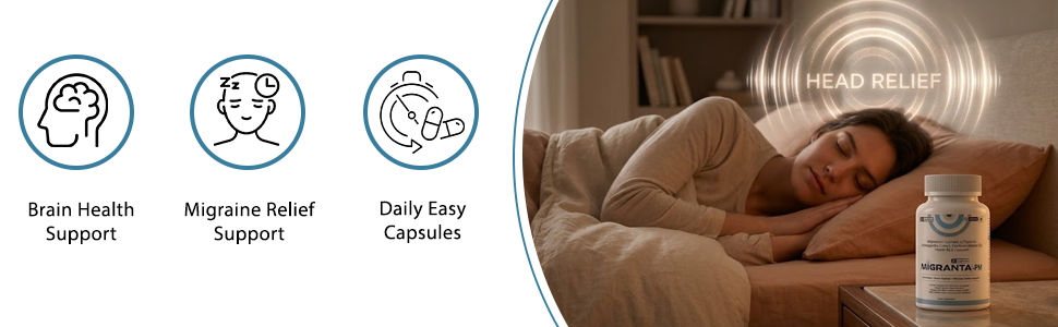 PM (LeeWell) Migraine & Headache Support Supplements, 30 Tablets