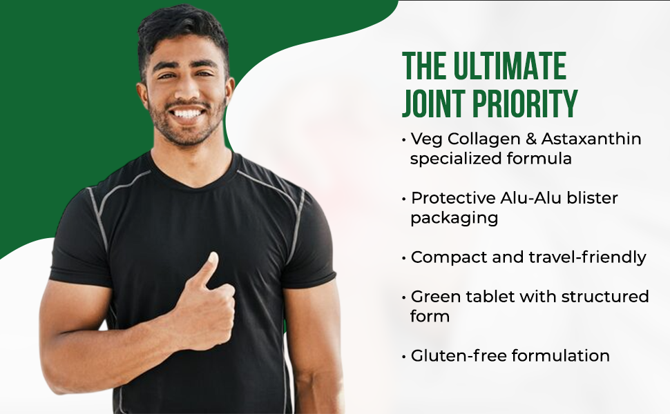 SHUBAN Collanergy® Veg Tablets – Advanced Joint Support Formula with Glucosamine HCl 1500 mg, Boswellia Serrata, Astaxanthin & Vegetarian Collagen | Cartilage Protection & Anti-Inflammatory Support | 30 Tablets