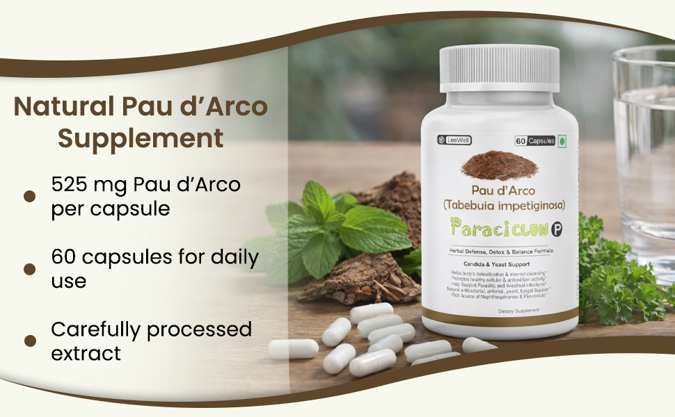 Paraciclon -P Pau d'Arco Supplement, 60 Capsules, 525mg per Capsule