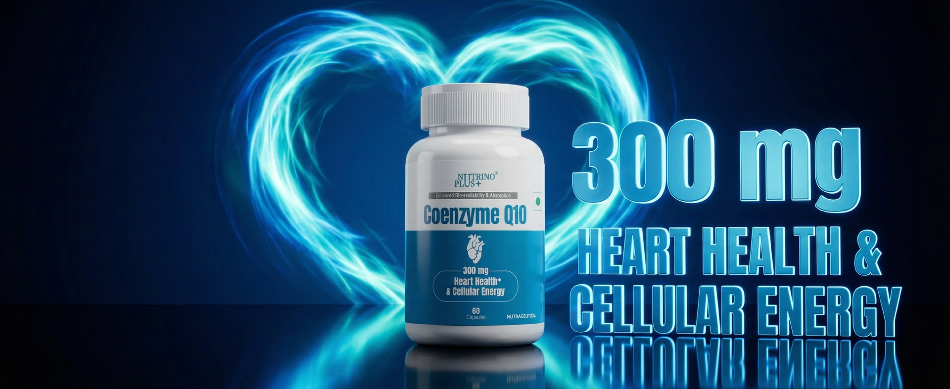 CoQ10 300mg Capsules | Coenzyme Q10 Supplement for Heart Function Support | High Absorption | Antioxidant Support | Veg Capsules | Formulated in USA | 60 Count | No Additives