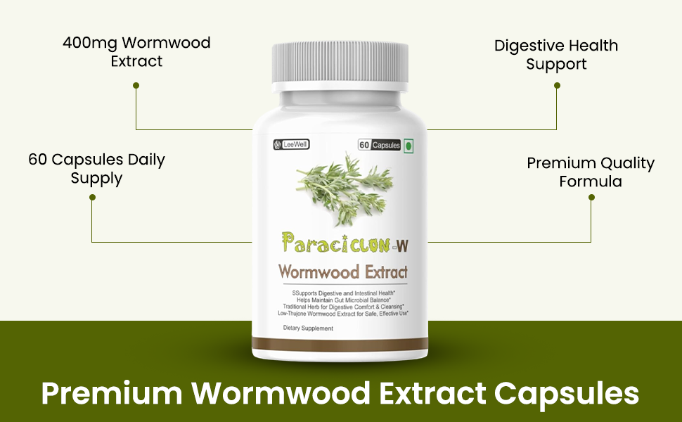 Paraciclon-W Wormwood Extract 400mg Capsules, 60 Capsules
