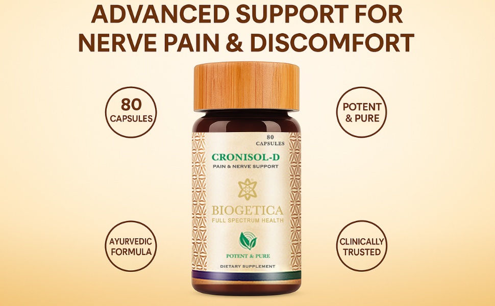 CRONISOL-D Pain & Nerve Support Supplement, Improves Energy Level, Balances Synapses, 80 Capsules