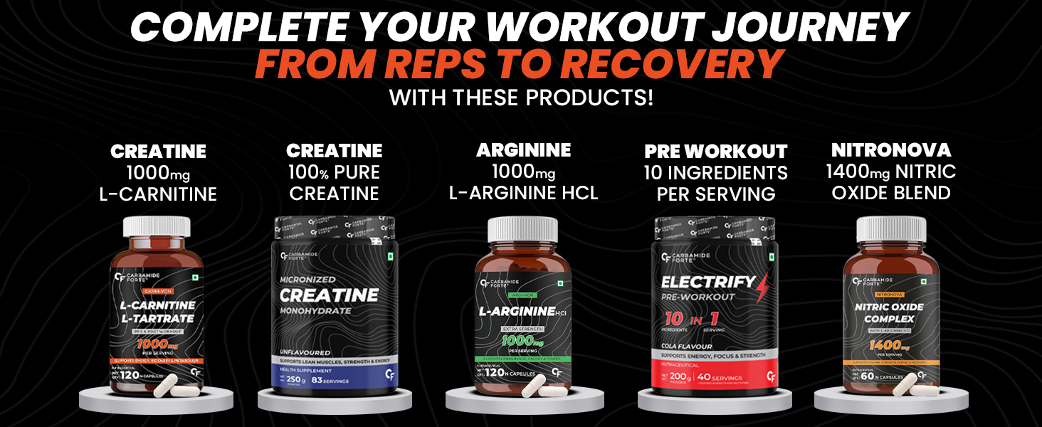 Carbamide Forte L-Carnitine L-Tartrate 1000mg Pre Workout Supplement - 120 Veg Capsules & Night & Day Fat Burner for Men & Women | 24-Hour Metabolic Support & Weight Loss Support - 60 Capsules Each