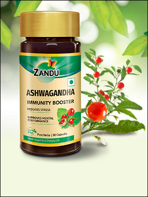 Zandu Ashwagandha 60 Veg Caps | 100% Pure Ashwagandha Root Extract | Scientifically Proven for Stress Relief With 5X Withanolide*| Boosts Immunity & Stamina | Rejuvenates Mind & Body| No Preservatives