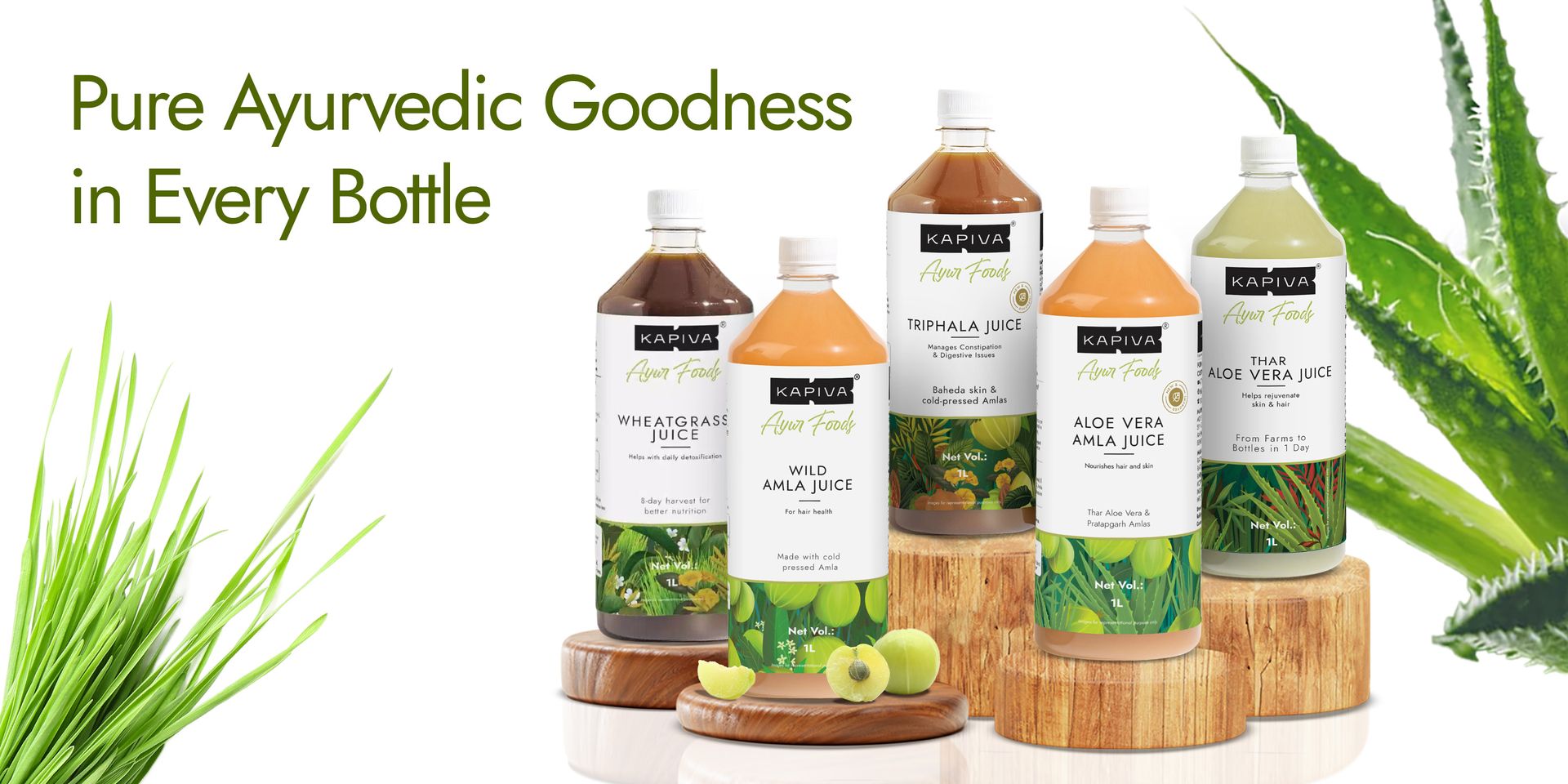 Kapiva Wheatgrass Juice 1L - Help's to Detoxify the Liver, Cleanse the Digestive System, Boost Metabolism & Purify Blood