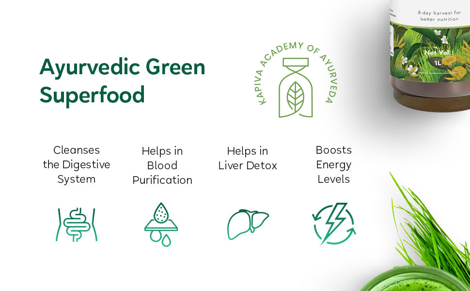 Kapiva Wheatgrass Juice 1L - Help's to Detoxify the Liver, Cleanse the Digestive System, Boost Metabolism & Purify Blood