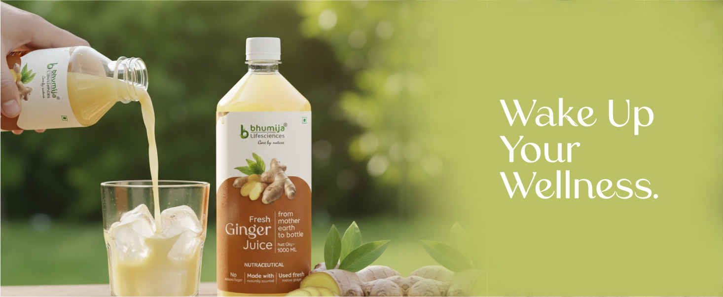 Bhumija Lifesciences Ginger Juice 1L | Sugar Free Adrak Ka Ras