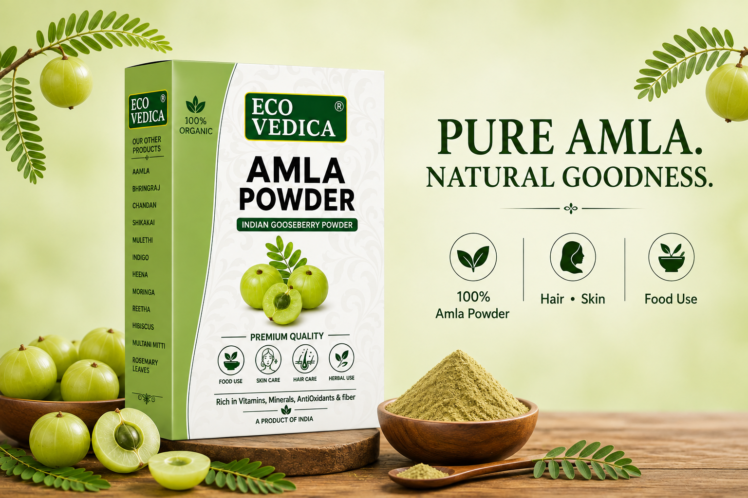 Amla Powder For Hair Growth 200gm | Ideal for Hair, Eating, Drinking & Skin | 100% organic amla powder for hair growth