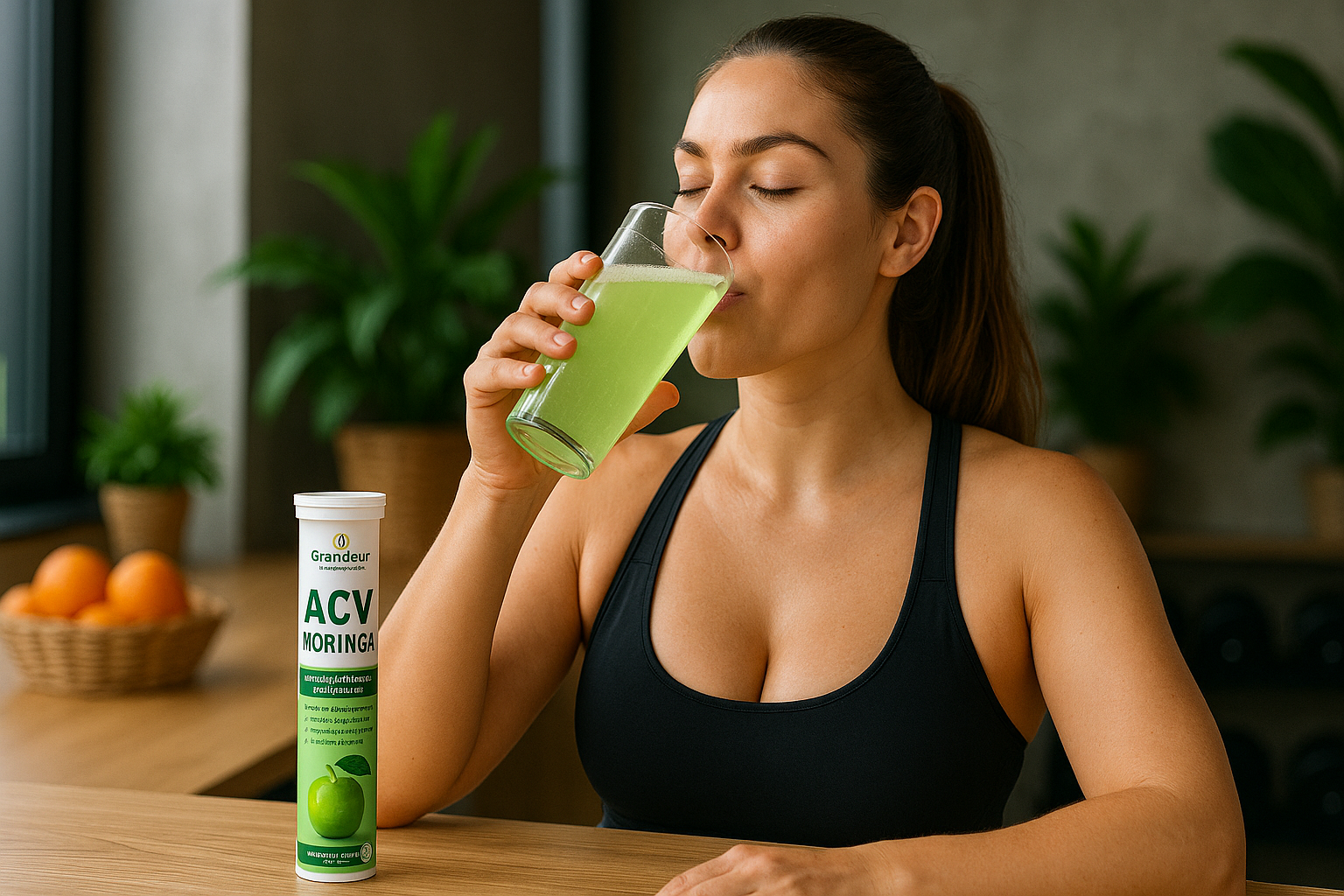 Grandeur ACV Moringa For Weight Management, 120 acv tablets Apple Cider Vinegar Tablets 750mg, With Cinnamon | Controls Cravings | No Added Sugar | Natural Energy Booster | Healthy Gut | Green Apple