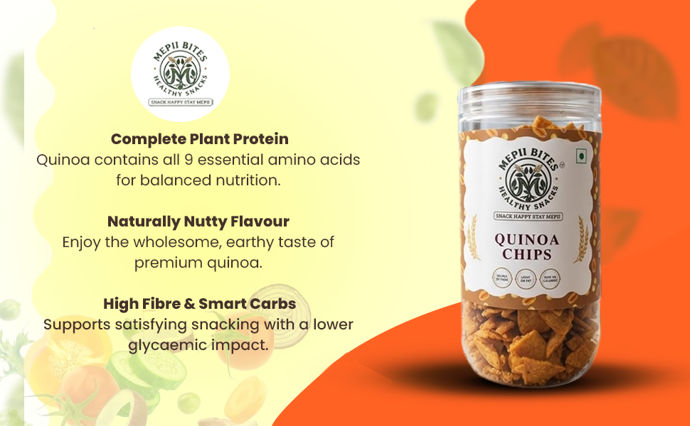 Mepii Bites Quinoa Chips | Protein Authentic Crunch Snack | 150g