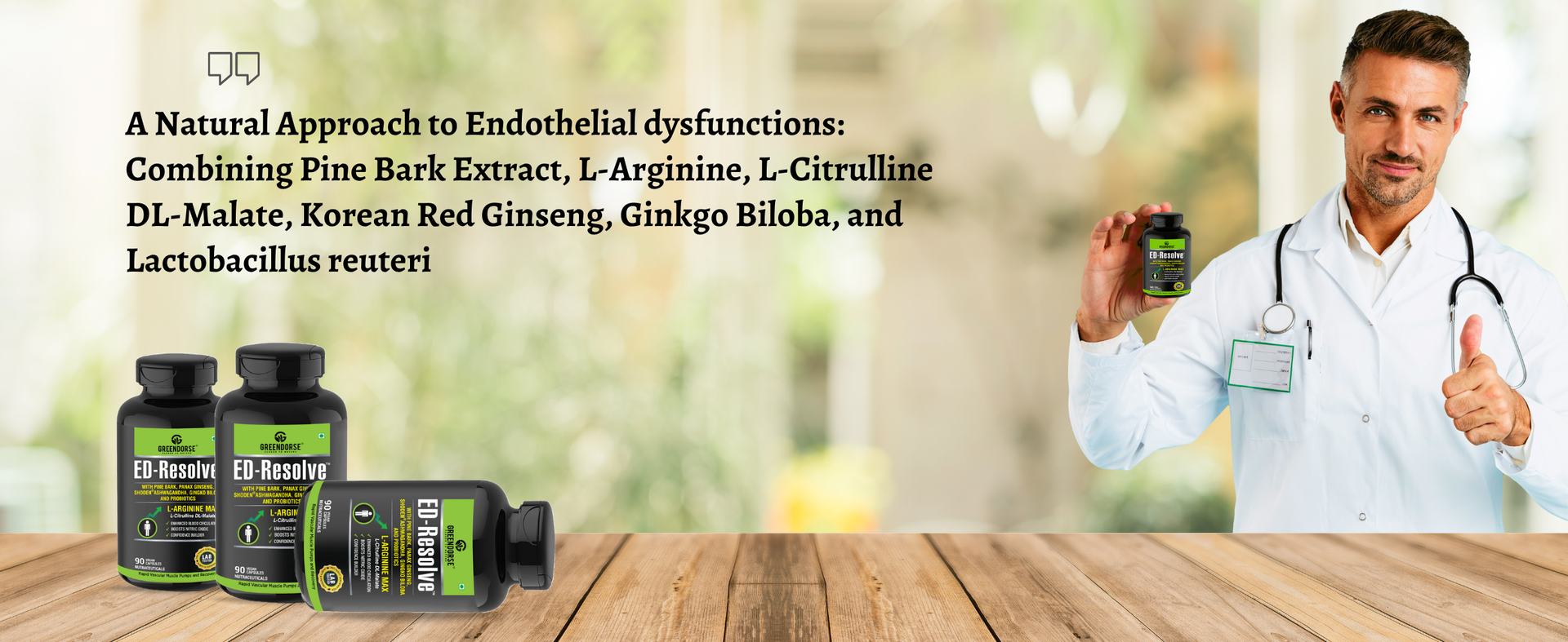 GREENDORSE EDSolve L Arginine L Citulline Nitric Oxide Capsule for Men|With Pine Bark Extract,Ginsneg,Gingko Biloba,Probiotic|Prework out,Enhanced blood circulation,Performance Builder-90 Veg Capsule