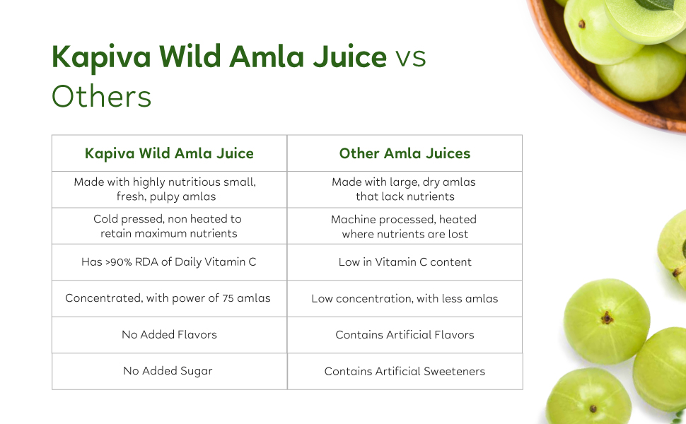 Kapiva Wild Amla Juice (2L) | Suitable for healthy Hair & Skin | Detox juice for weight loss | Natural Source of Vitamin C | Organic & Natural Made With Cold Pressed Amla from Pratapgarh | No Added Sugar | Super Saver Pack of 2