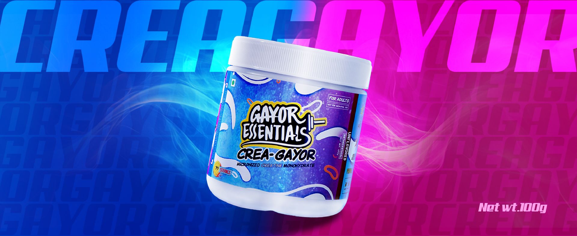 Crea-Gayor Micronized Creatine Monohydrate (Unflavoured,100g)