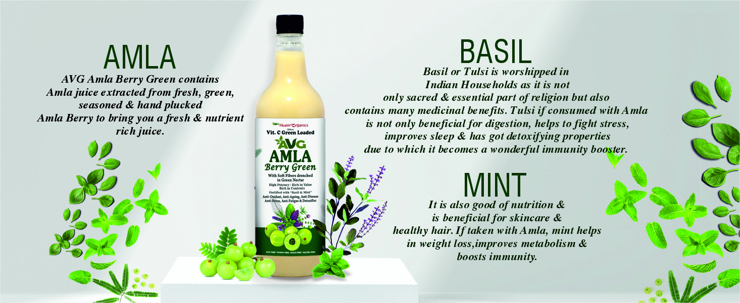 AVG Health Organics Amla Berry Green Juice | Pure Amla Extract - Pack of 2 x 1000 ml | Rich in Vitamin C, Antioxidants | Boosts Immunity, Natural Detox, Hair & Skin Health | 100% Natural, No Added Sugar | Herbal Superfood