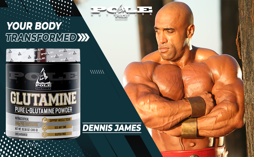 Pole Nutrition Pure L-Glutamine Powder - 300g Unflavored | Supports Muscle Tissue | Gluten-Free | Essential Amino Acid for Optimal Recovery