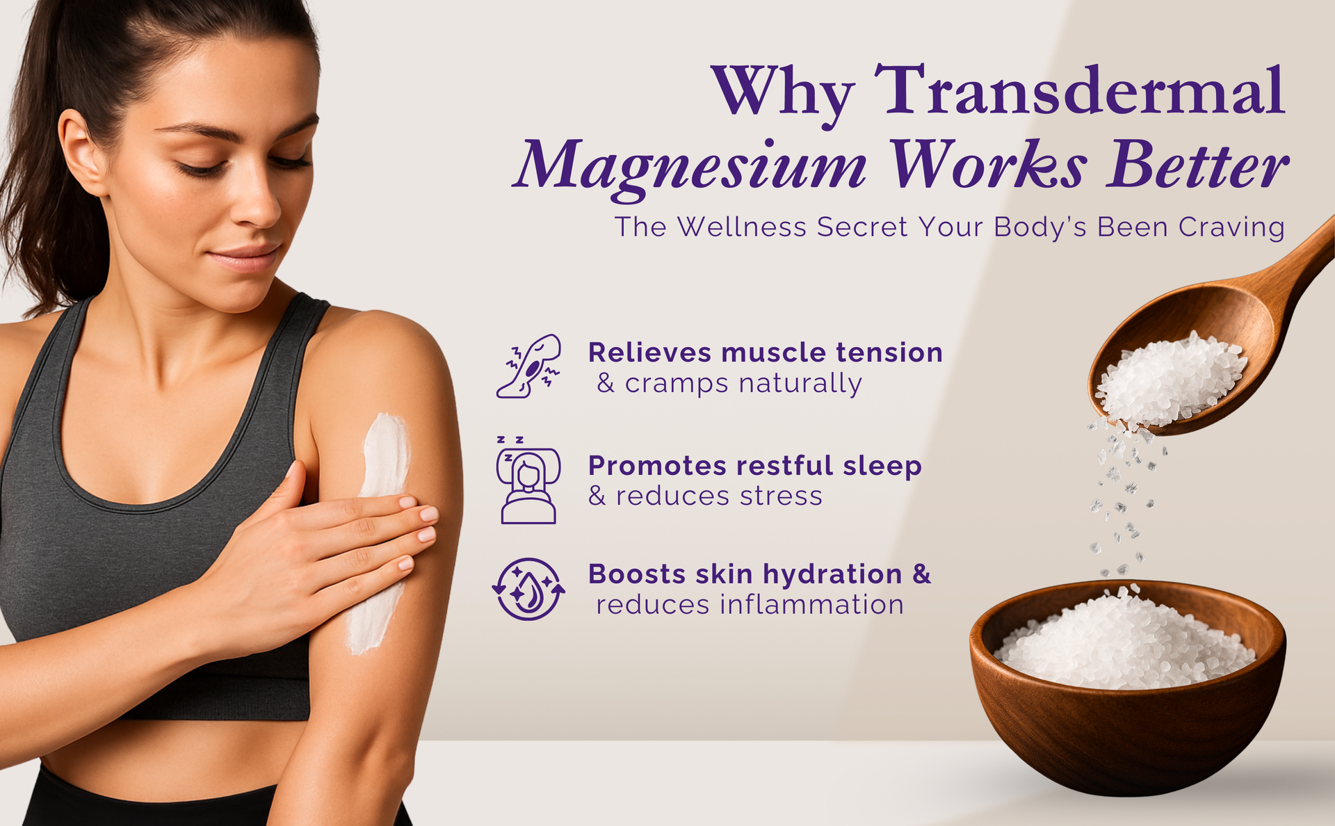 Exotic Aromas Magnesium Lotion Roll on, with topical magnesium chloride | Soothes Muscle Cramps| Promotes Good Sleep | Quick Post Workout recovery| Non Greasy-75ML