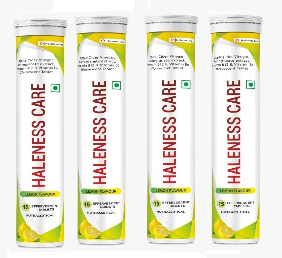 Apple Cider Vinegar For Weight Management | Effervescent Tablets | Lemon Flavour with Vitamins B6 & B12 (Pack of 1 Month (60 Tablets))
