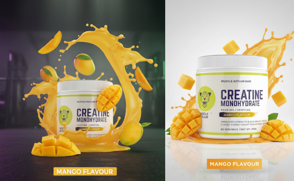Muscle Asylum Creatine Monohydrate Fruit Punch Flavour 100g | 3000mg Creatine Per Serving | Pre Workout & Post Workout Supplement for Strength, Energy & Endurance | Micronized Creatine Powder for Men & Women | Lean Muscle Recovery & Gym Performance Booster | 25 Servings