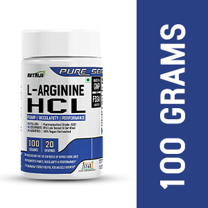 NutriJa L-Arginine HCL Powder - Highest Bioavailability form of L-Arginine | Maximum Strength, Nitric Oxide Precursor (Pineapple, 100Grams)