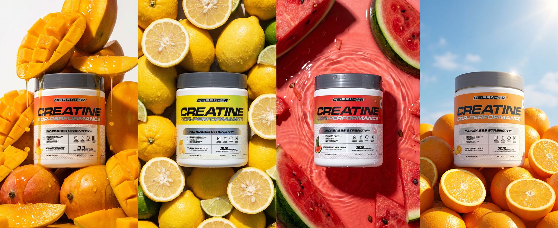 Cellucor Creatine Cor-Performance| Yuzu Lemon Pop | 315g | 83 serves| From the Makers of C4 | Micronized for Rapid absorption | Increases Muscle Strength & Performance