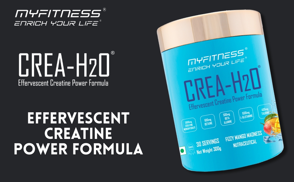 Myfitness Creatine Monohydrate Powder | 300g | Effervescent Pre Workout Power Formula | Creatine Powder With Betaine | Beta Alanine | L-Glutamine | Taurine | Electrolyte Blend (Fizzy Blue Raspberry)
