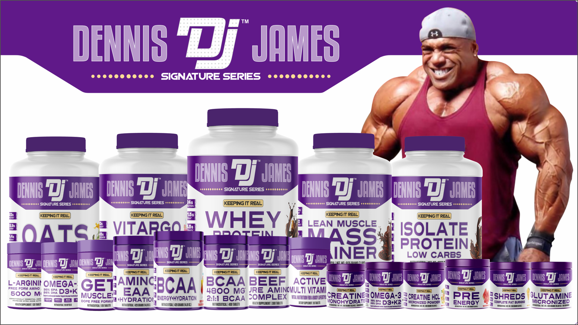 Dennis James Signature Series Creatine HCL | Micronized Powder | Fruit Punch Flavor | 150 Servings | Enhanced Strength & Performance