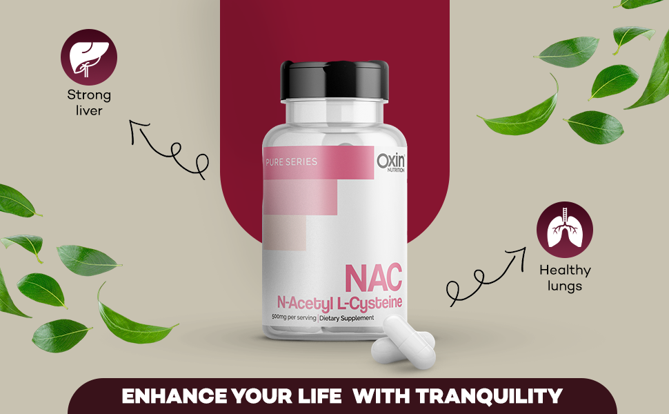 Oxin Nutrition NAC N-Acetyl L-Cysteine - Non GMO - Gluten Free Lungs Respiratory Support (30 Capsules)