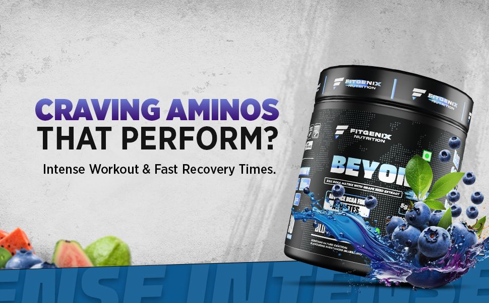 Beyond BCAA | Advance BCAA For Athletes | 300 gm | 30 Servings | 2500mg L-Leucine | 1250mg L-Isoleucine 1250mg L-Valine | 5000mg BCAAs 100mg Caffeine Build Lean Muscle (Blueberry)
