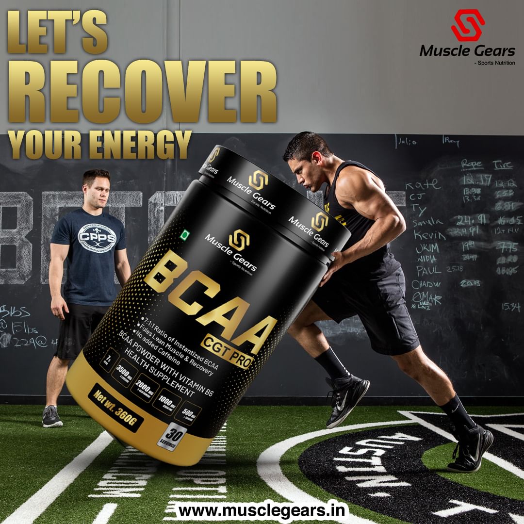 Muscle Gears BCAA 2:1:1 Powder | 150mg Electrolytes | Amino Acid Recovery Formula | Muscle Recovery, Endurance & Hydration | Intra Workout | Mango Flavor | 30 Servings