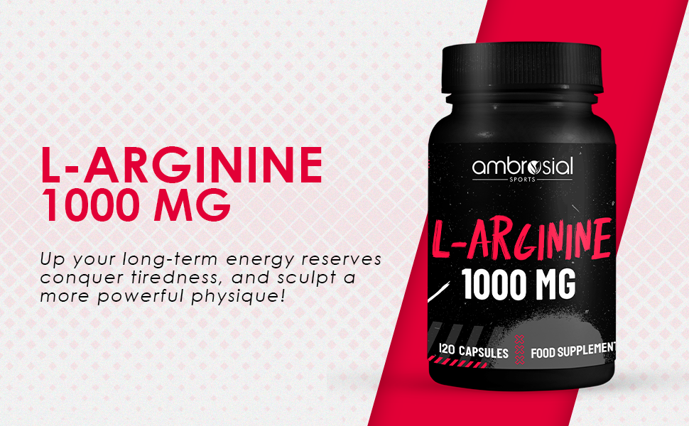 Ambrosial L-Arginine Supplement – 1000 Strength Formula for Active Lifestyle & Nutritional Support | 120 Capsules