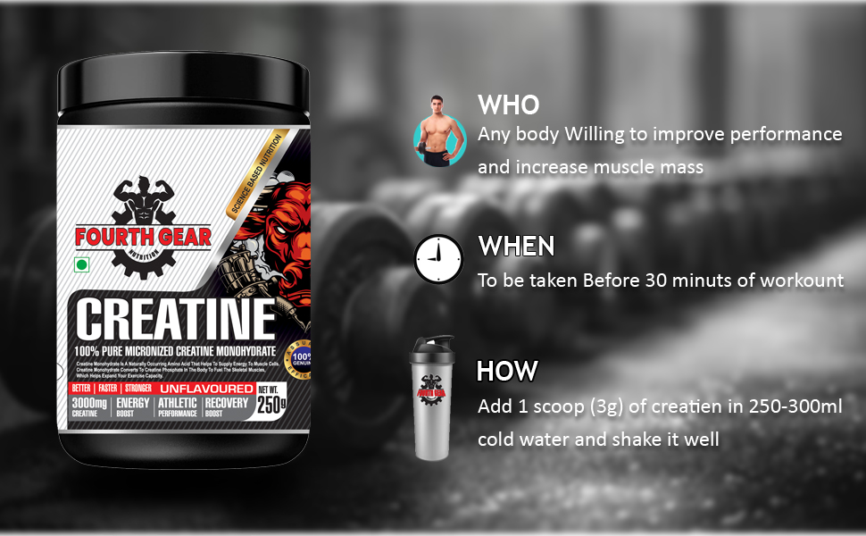 Micronized Creatine Monohydrate | Unflavoured Creatine Powder Supplement | 3000mg Per Serving | Muscle Growth And Recovery | For Men And Women | Fitness Nutrition | 250g