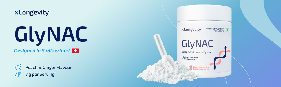GlyNAC (Glycine + NAC) 420g Powder for Sleep, Skin | 7000mg daily Supplement, Men & Women, Lab-Tested N-Acetylcysteine, Boosts Glutathione, Immune Support, Antioxidant, Detox, All diets, Flavored (Peach & Ginger)