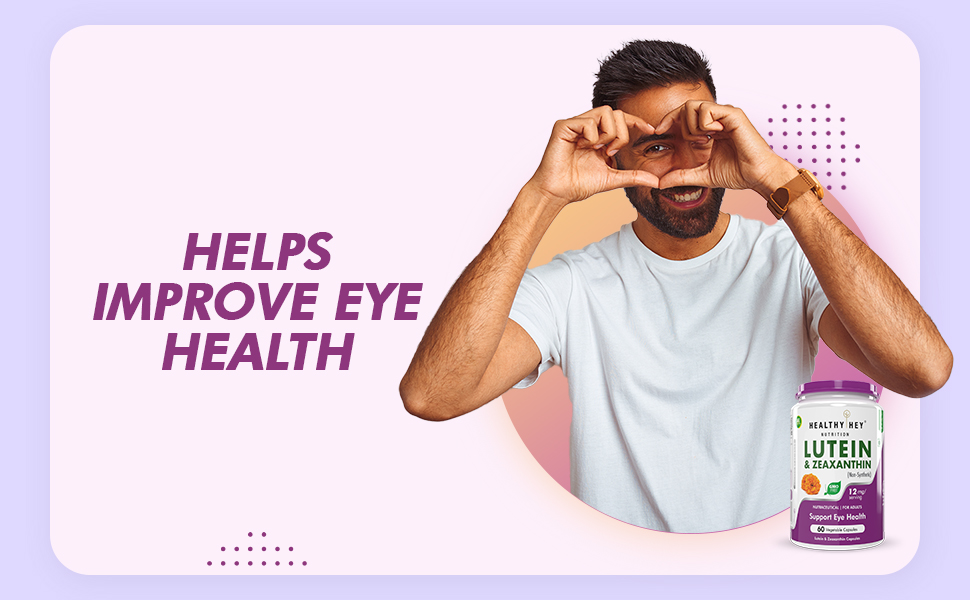 HealthyHey Nutrition Natural Lutein 10mg with 2mg Zeaxanthin - Support Eye Health - 60 Veg. Capsules