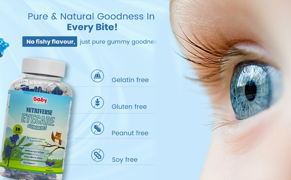 BabyOrgano® Nutriverse Eye Care Gummies for Kids (2-15 Years) – Sharper Vision and Healthy Eyes with Natural Ingredients - New Launch (Eye care gummies + immunity gummies)